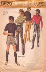 9259 SIMPLICITY 1971 PANTS, KNICKERS, SHORTS PATTERN 34" WAIST